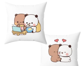 Bubu Dudu Pillow Cosy Cute Spun Polyester Square Pillow Home Decor Cartoon Couple Gift