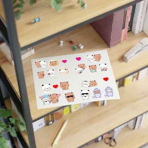 Bubu Dudu Stickers 2 Panda Bear Cute Couple Gift Spring