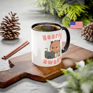 Dudu Mug USA Bearly Awake Bubu Dudu Coffee Mug Tea Morning 11oz