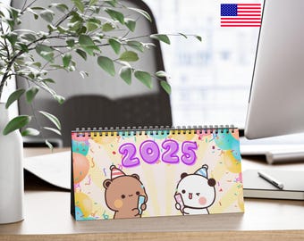 Bubu Dudu 2025 Calendar USA Desktop Calendar Illustrated Calendar Monthly Art