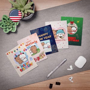 Tarjetas Bubu Dudu SOLO EE. UU. Tarjetas de felicitación multidiseño (paquete de 5) Festividades Cumpleaños Aniversario San Valentín Año Nuevo Navidad