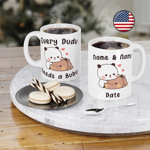 Bubu Dudu Custom Mug USA Couple Gift Present Anniversary Birthday Cute