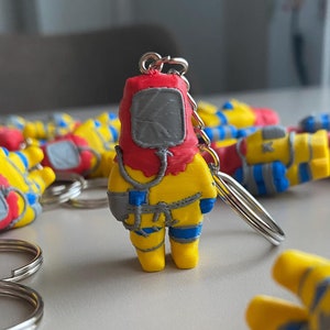 Rust Baby Hazmat Suit Cute Little Keychain 4cm 1.5&#39;&#39;