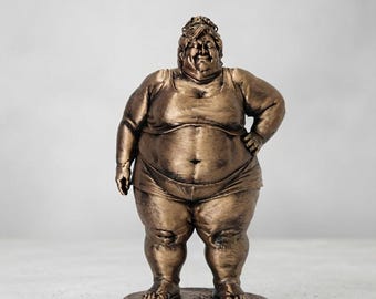 Lustige Mollige Statue Geschenk, Fat Freund Figur, Gag Geschenk für Gold Style Schreibtisch Dekor