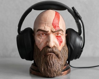God of Wor Kratas Headphone Stand Display Holder Gamer Room Decoration