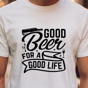 Camiseta tipográfica "Good Beer Life" / Camiseta gráfica con escritura vintage de cerveza
