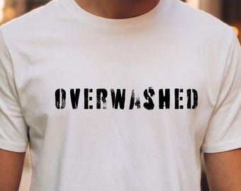 Overswashed Garment-Dyed Cotton T-Shirt, Minimal Typography Statement Tee