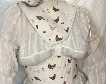 Easter costume, Collar and corset Medieval Cosplay, corset with chickens, spring corset, Neck Corset, Stardew Valley Shoulder Pad and corset
