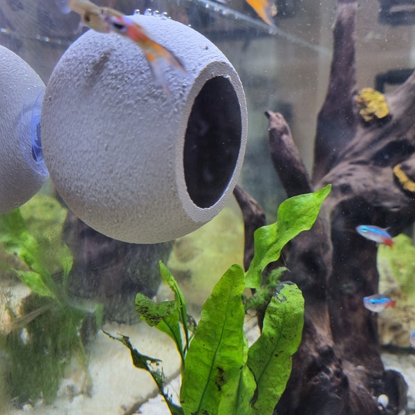 Aquarium Terrarium Fischhöhle Höhle Steinoptik Cave Betta Prachtbarsch Garnelen mit Saugnapf umweltfreundlich