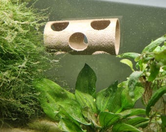 Aquarium Terrarium Tunnel Fish Cave Cave Stone Look Cave Betta Shrimp with Suction Cup Environmentally Friendly and Sustainable - Various Colors