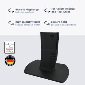 Weapon rack for AR-15 models – High-quality and sturdy weapon display made of airsoft and real steel with a realistic magazine and radio-controlled Magcatch.
