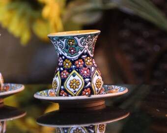 3x Tea Ceramic Set, Handcrafted Tea Cup, Ceramic Tea Cup Set, Handmade Ceramic Mug, Tea Cup