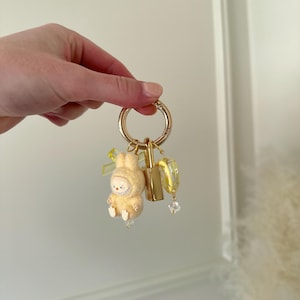 Yellow Labubu Keychain | Popmart Keychain | Luxury Labubu Keychain | Monsters Labubu Bag Charm | Mini Labubu Bag Charm | y2k aesthetic