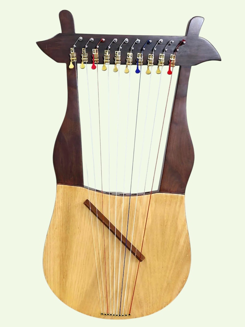 10 String Lyre Harp, Vintage Inspired Wooden Musical Instrument ...