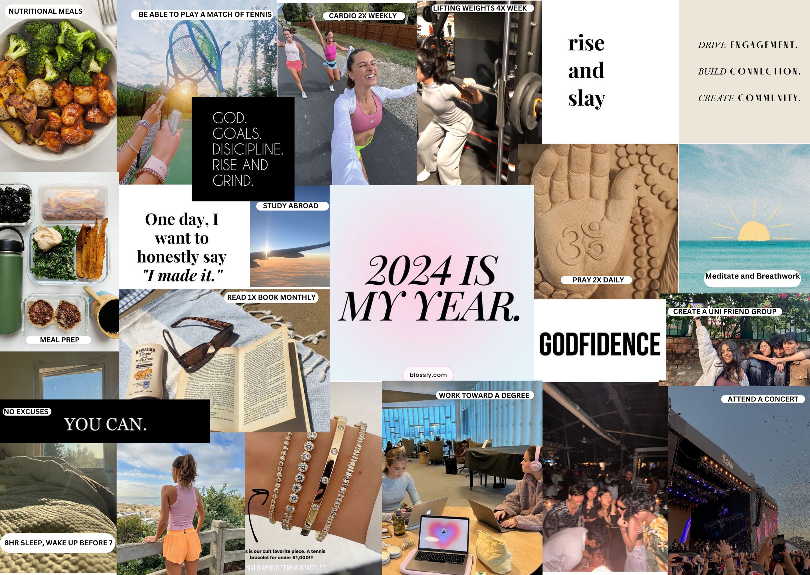 2024 Vision Board Template - Etsy