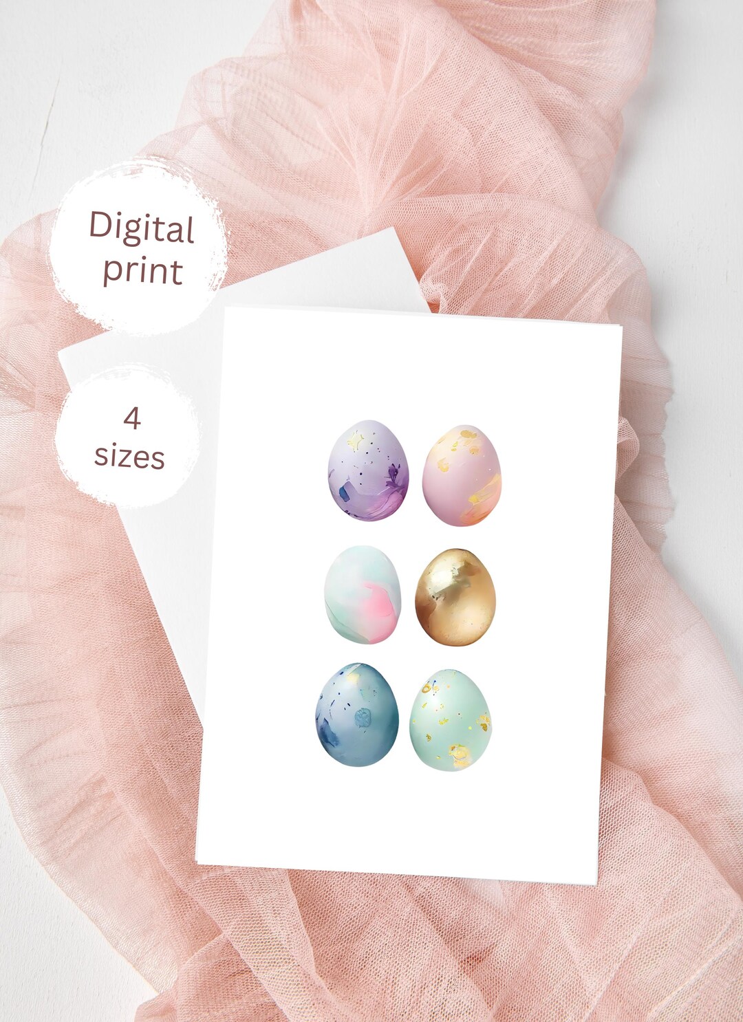 PRINTABLE Easter Eggs Greeting Card / Instant Download PDF / 4 Sizes ...