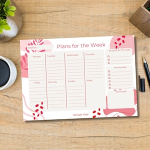 Digital Weekly Planner| Printable Weekly Task List PDF, A4 To Do List | Digital Download, Minimalist Design Templates