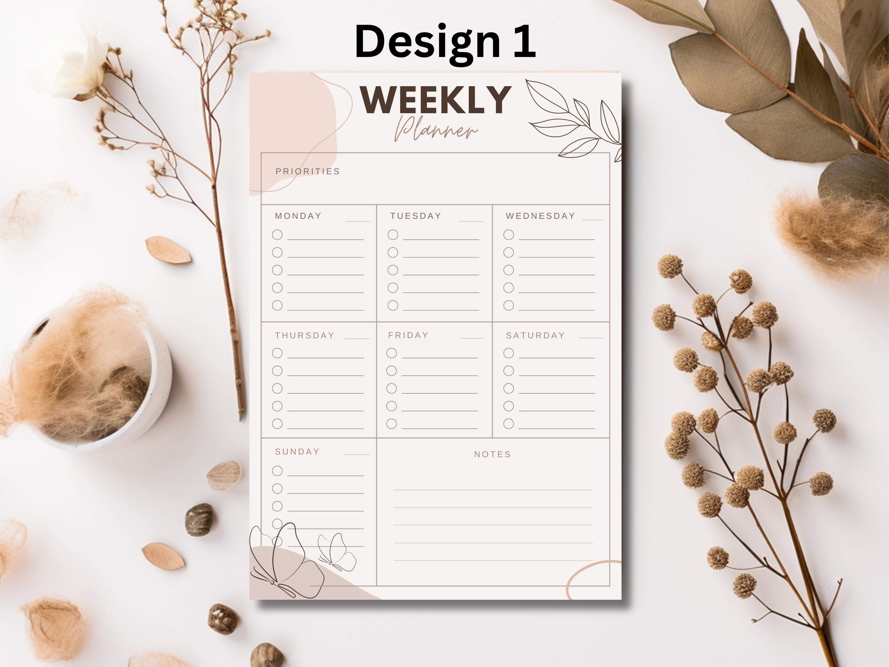 Digital Weekly Planner| Printable Weekly Task List PDF, A4 to Do List ...