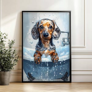 Dachshund Poster, Sausage Dog Gifts, Dachshund Dog Portrait, Dog Portraits, Gifts for Dog Lovers, Gifts for Dog Owners, digital download