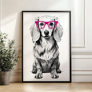 Dachshund Poster, Sausage Dog Gifts, Dachshund Dog Portrait, Dog Portraits, Gifts for Dog Lovers, Gifts for Dog Owners, digital download
