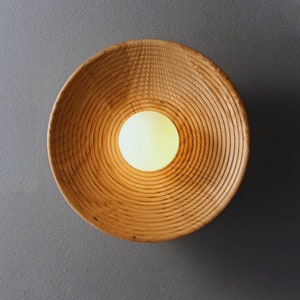 Japanese Vintage Circular Wooden Wall Lamp | Living Room, Nordic Home Décor, Staircase, or Homestay Lighting Fixture | Rustic Wood Sconces