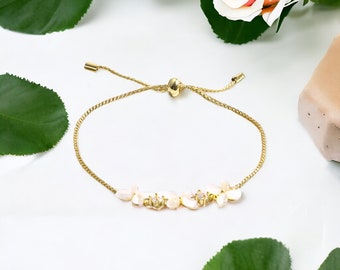 Bracelet de mariée bohème, oeil de chat Gardania, bracelet de mariée fleur, bracelet de mariée fleur nacre, bracelet de mariage bohème, mariée romantique