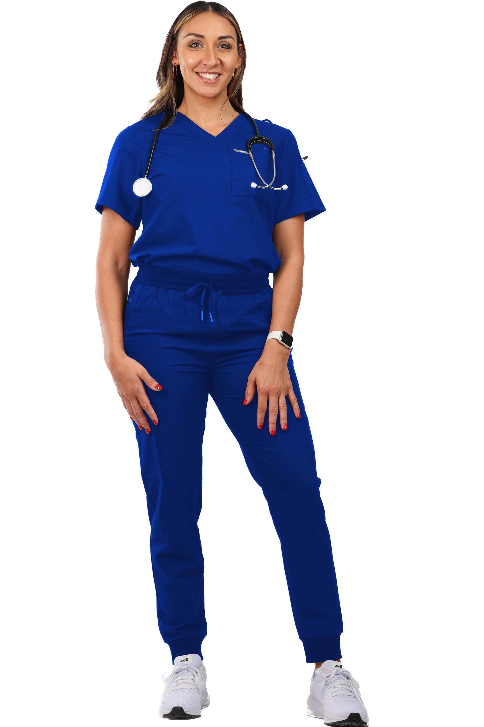 Professional and Practical: Gray Women’s Medical Scrubs With 5 Pockets ...