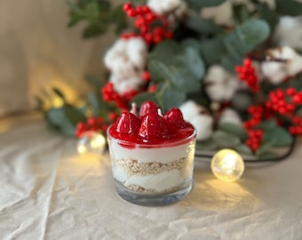 Dessert Candle Scented Strawberry Cheesecake