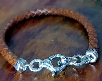 Phat bracelet for men with rare & detailed sterling silver parts