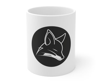 Black Fox, White Coffee Mug, Fox Lovers, Nature Lovers, Gift for Her, Gift for Him, Gift for Mother's Day