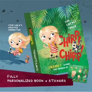 Personalized Jungle Book with Stickers for Children Custom Name Birthday Gift for Toddler Personalized Bedtime Story Gift Girls Boys