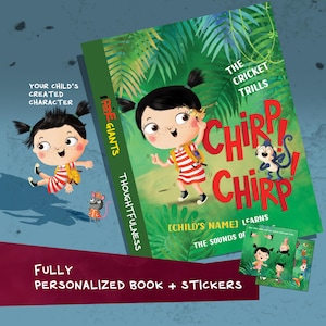 Personalized Jungle Book with Stickers Custom Name Birthday Gift for Children Personalized Bedtime Story Gift Girls Boys
