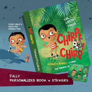 Personalized Jungle Book with Stickers Custom Name Birthday Gift for Children Personalized Bedtime Story Gift Girls Boys