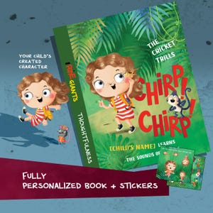 Personalized Jungle Book with Stickers Custom Name Birthday Gift for Children Personalized Bedtime Story Gift Girls Boys