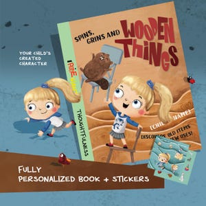 Personalized Upcycling Storybook with Stickers for Children Custom Name Birthday Gift for Girls Boys Personalized Bedtime Story Gift
