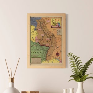El nuevo reloj en el Rin / Impresión de mapas de la Segunda Guerra Mundial de Alemania / Impresión de póster / Mapas de la Segunda Guerra Mundial / Arte en lienzo / Mapas de guerra / Historia del arte / Mapas de Alemania