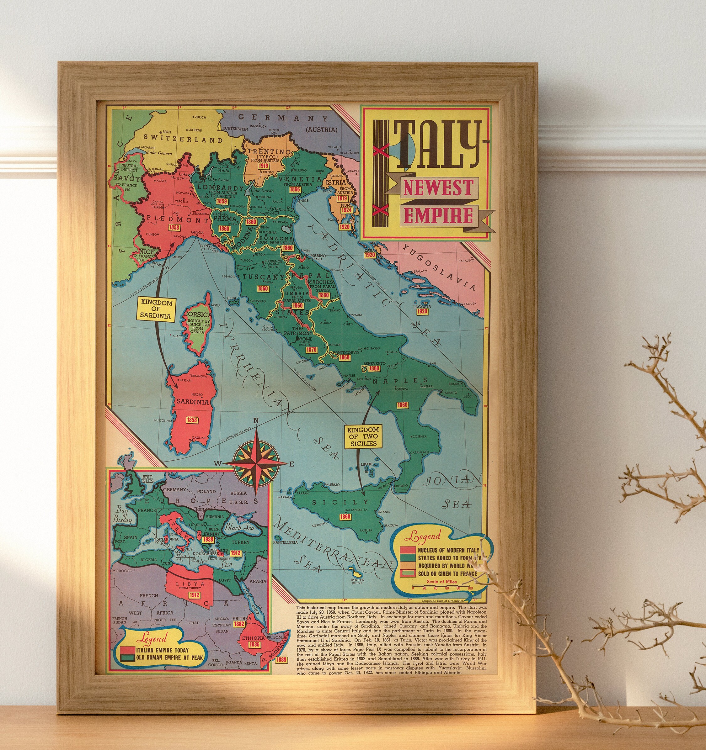 Italy - Newest Empire | Italy World War 2 Map Print| Poster Print| WW2 ...
