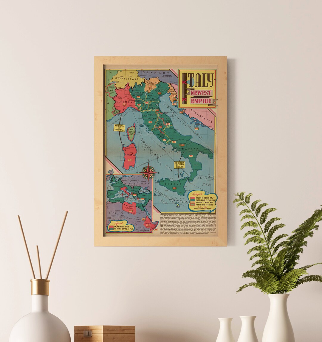 Italy - Newest Empire | Italy World War 2 Map Print| Poster Print| WW2 ...