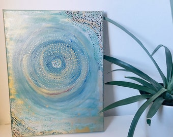 Acrylic picture, energy picture - Eternal love in the blue universe