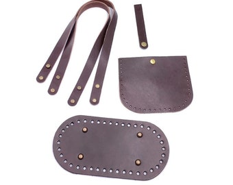 set para bolso shopper Correa de cuero para bolso Base de cinturones de cuero para bolso tote, correas shopper, correa de bolso de punto, asas en skrews, kit para bolso