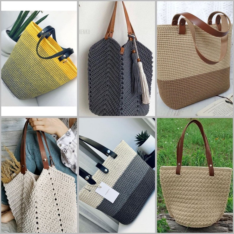 Lanières de sac en cuir PU pour sac au crochet Poignées de sac à main à bandoulière doubles poignées de sac lanières de rechange tannées végétales fixées sur des vis image 8