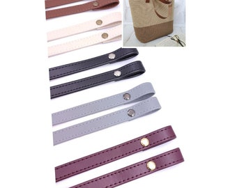 PU Leather Bag Straps for crochet bag Shoulder Purse handle twin handles  bag handles vegetable tanned replacement straps attached on screws