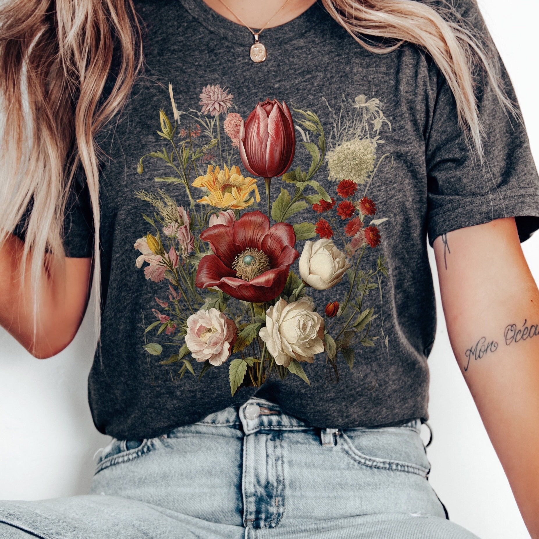 floral baseball tee womens
