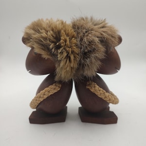 Paire de figurines optimistes en bois de Hans Bolling pour Torben Orskov