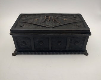 Cast iron antique embossed cigar box