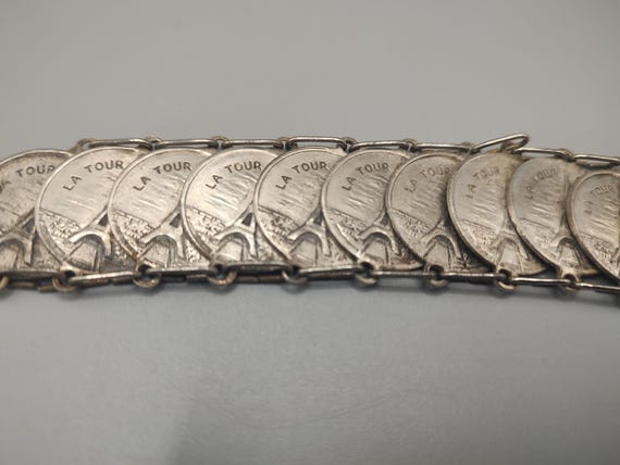 Vintage La Tour French Paris Silver Coin Bracelet - Etsy