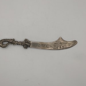 Abridor de cartas da Segunda Guerra Mundial, Trench Art, Pompeia, 1945