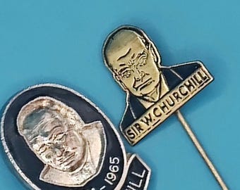 ウィンストン・チャーチル ヴィンテージ タイピンバッジ x 2