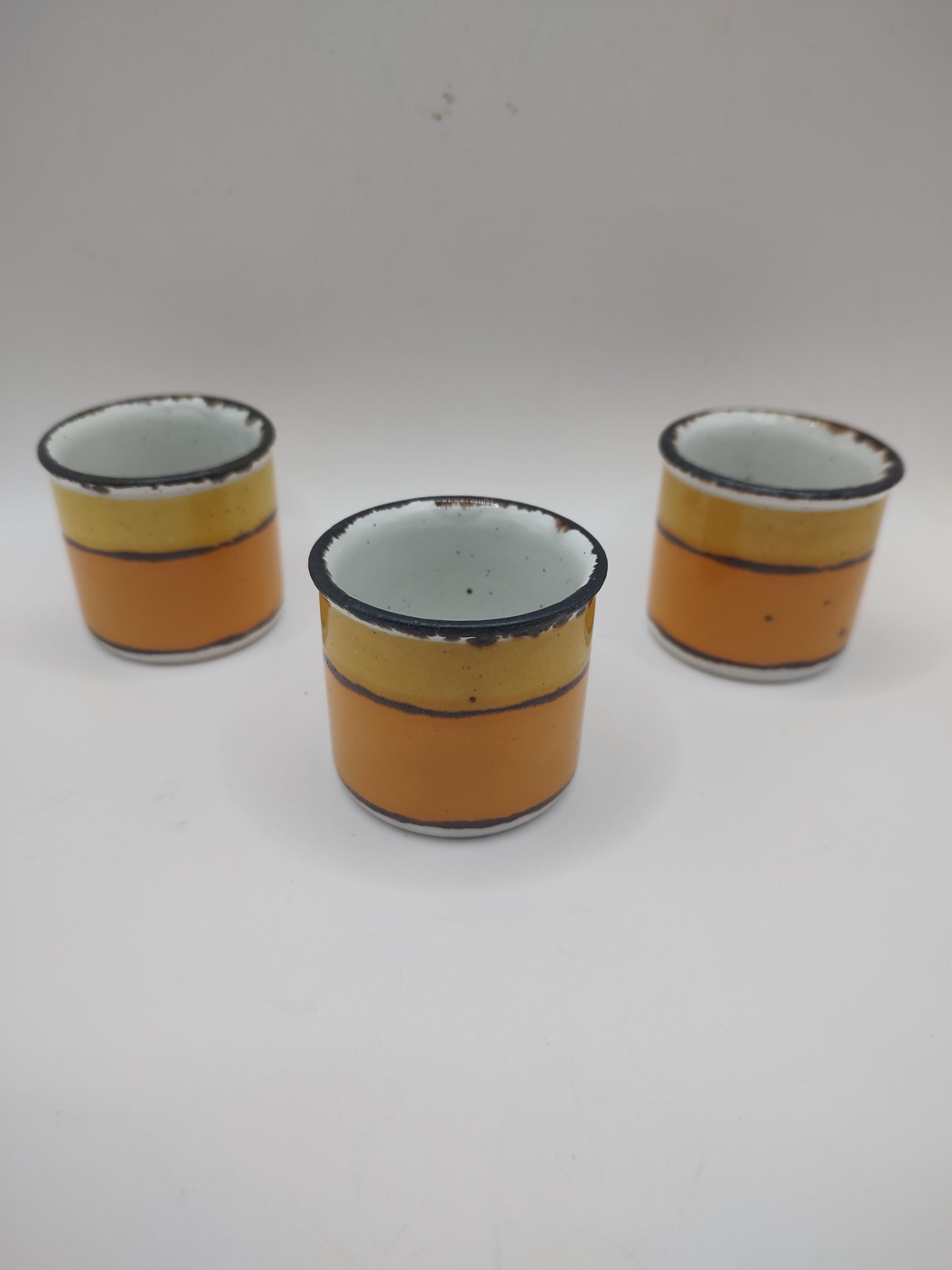 Stonehenge vintage 1970s mid winter sun egg cup x3