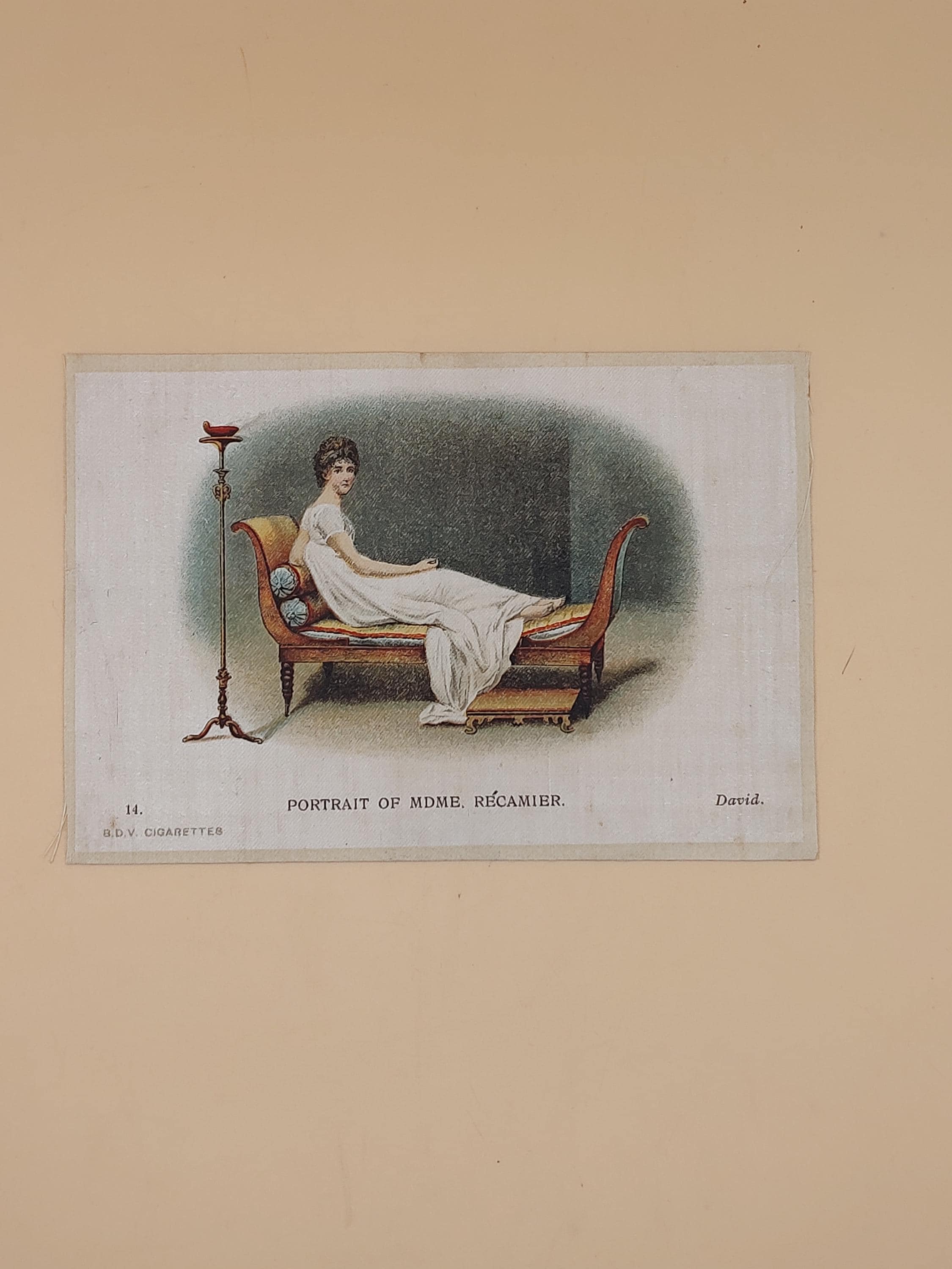 Antique Silk BDV Cigarette Card Portrait of Madame Recamier by David Art -  Etsy Hong Kong
